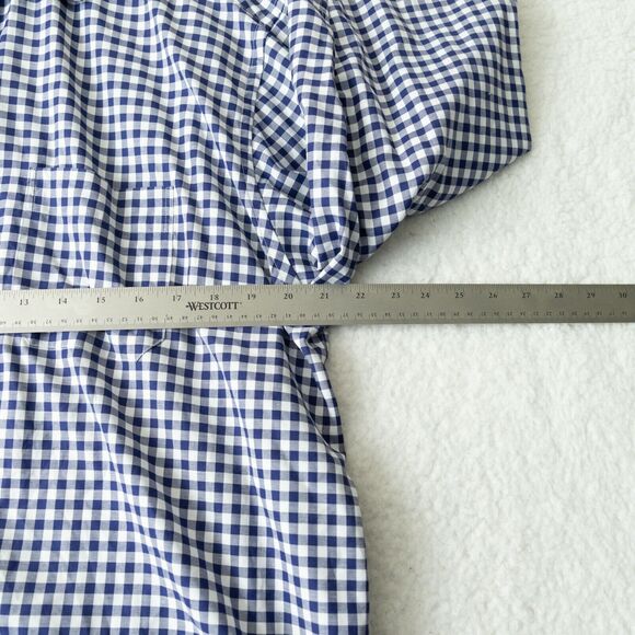 Eton Classic Blue and White Gingham Button Down Classic Fit Shirt Men's Sz 46 - Picture 8 of 16